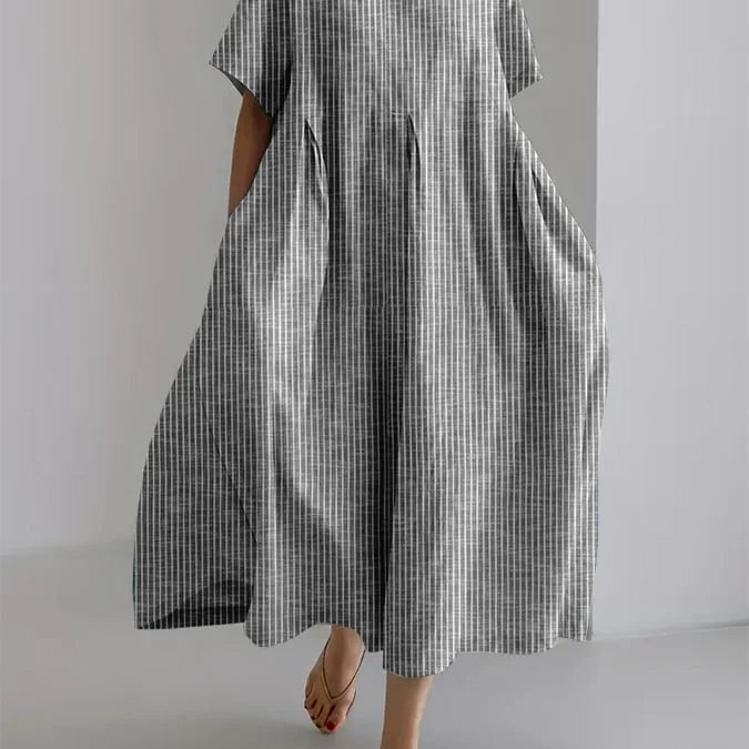 BIANCA | Lange Casual Jurk met Comfortabele Snit en Retro Stijl voor Elke Dag
