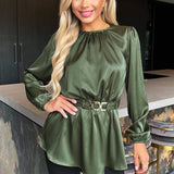 YunaWear | Top met Ceintuur en Lange Mouwen