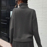 Gebreide Dames Set – Coltrui & Rok in Chocoladebruin | Herfst & Winter Outfit