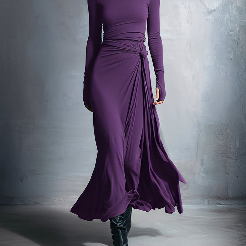 MARIT™ | Maxi Jurk met Tailleaccent en Vloeiende Elegantie voor Tijdloze Avonden