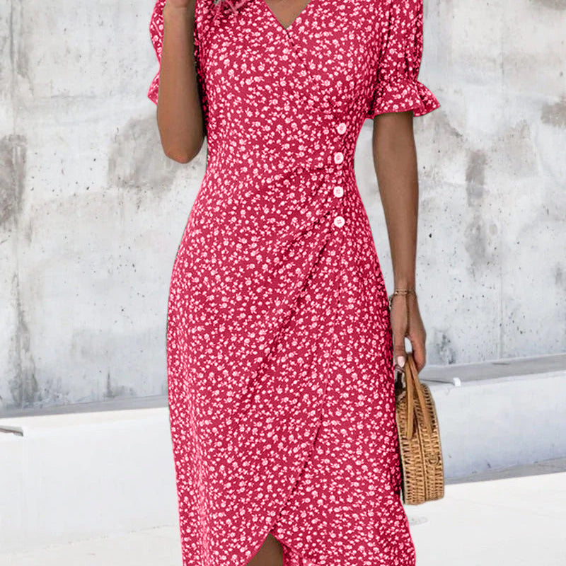 Sophie | Elegante en Comfortabele Midi Jurk met Bloemenprint