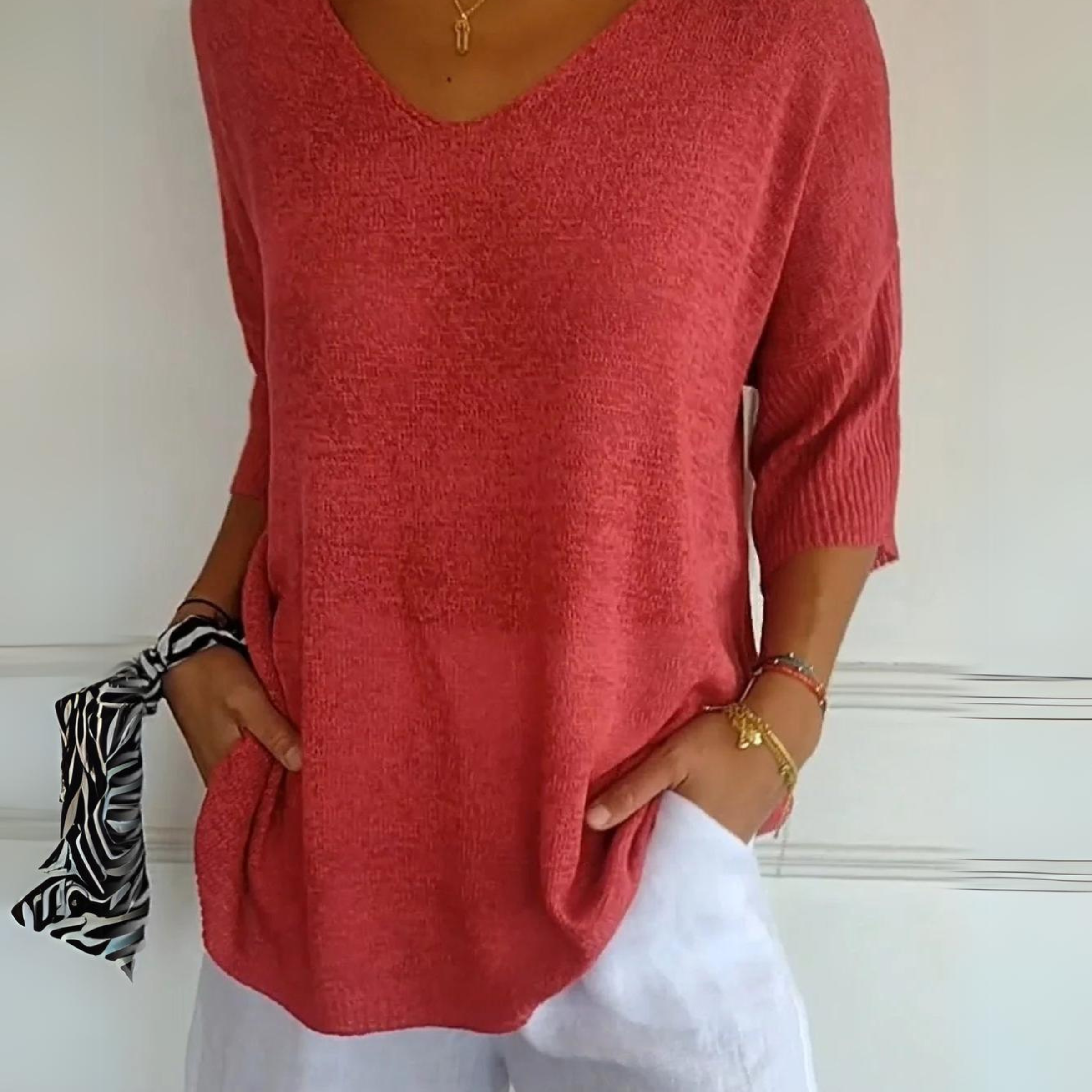 Lichtblauwe Gebreide Trui – Comfort en Stijl in Eén