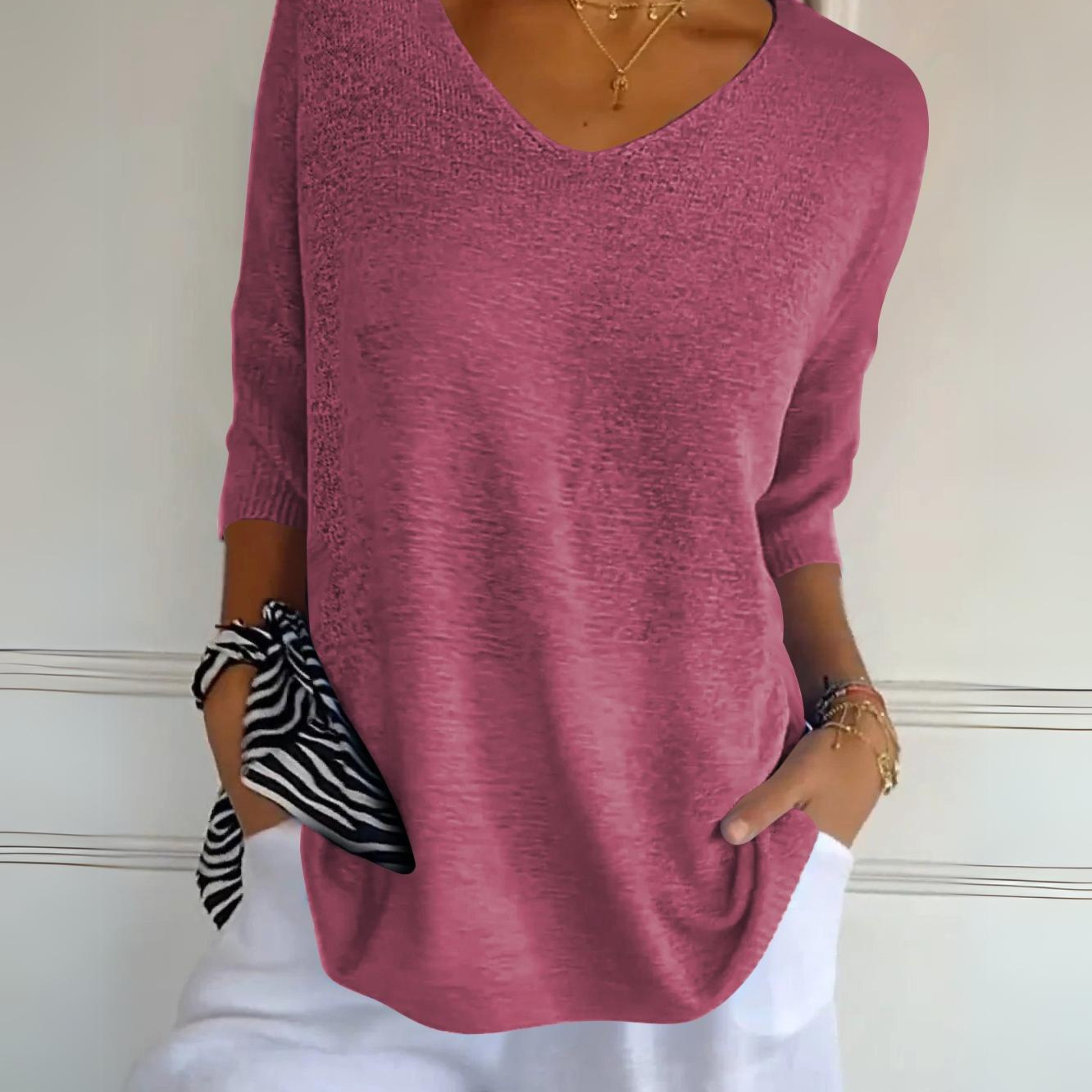 Lichtblauwe Gebreide Trui – Comfort en Stijl in Eén