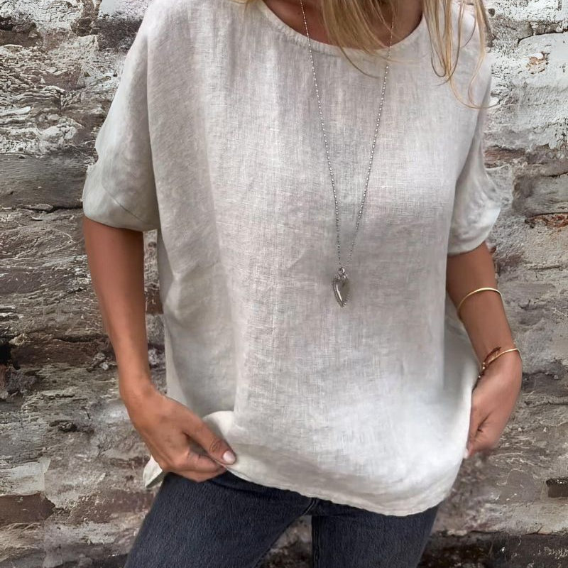 Linnen Look Blouse – Luchtig, Tijdloos & Natuurlijk Elegant