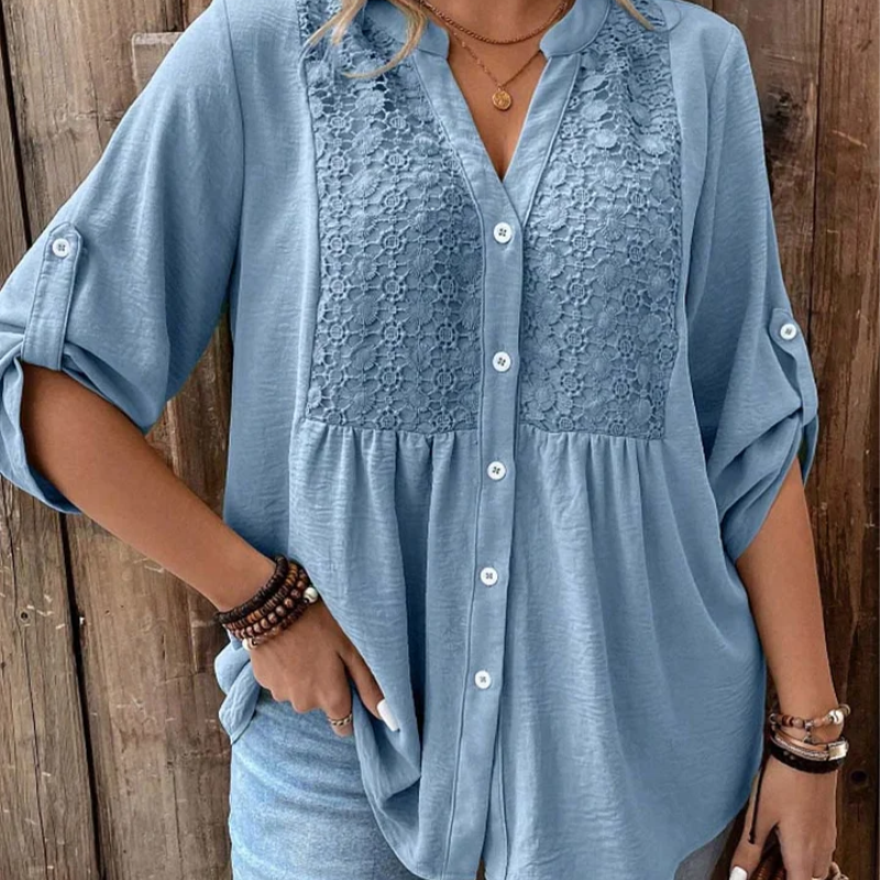 Floor – Blouse met V-hals en knopen