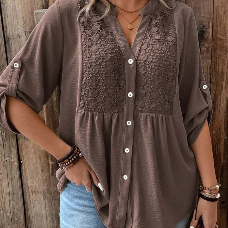 Floor – Blouse met V-hals en knopen