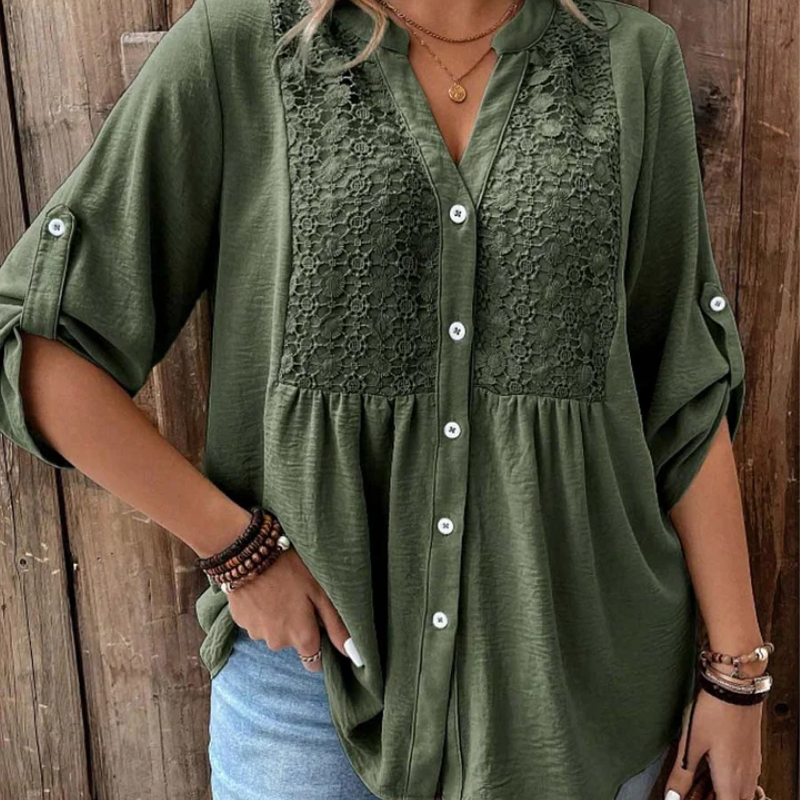 Floor – Blouse met V-hals en knopen