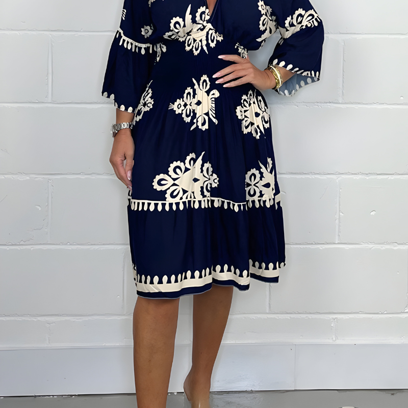 LUNA | Korte Boho Bloemenjurk met Flatterende Snit voor Elegante Vakantie- of Evenementlook