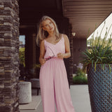 Wijde dames Jumpsuit Satin Roze - NoorderAmsterdam