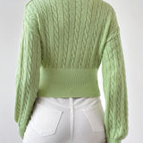 Elegante Gebreide Top met Kraag – Zwart