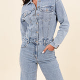 Dames Jumpsuit Denim met straight leg blauw - NoorderAmsterdam