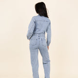 Dames Jumpsuit Denim met straight leg blauw - NoorderAmsterdam