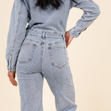Dames Jumpsuit Denim met straight leg blauw - NoorderAmsterdam