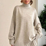 Gebreide Dames Set – Coltrui & Rok in Chocoladebruin | Herfst & Winter Outfit