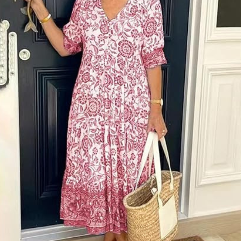 GIULIA | Elegante Bloemenjurk met Dagelijks Comfort voor Alle Gelegenheden