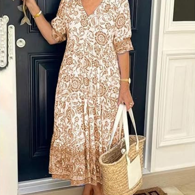 GIULIA | Elegante Bloemenjurk met Dagelijks Comfort voor Alle Gelegenheden