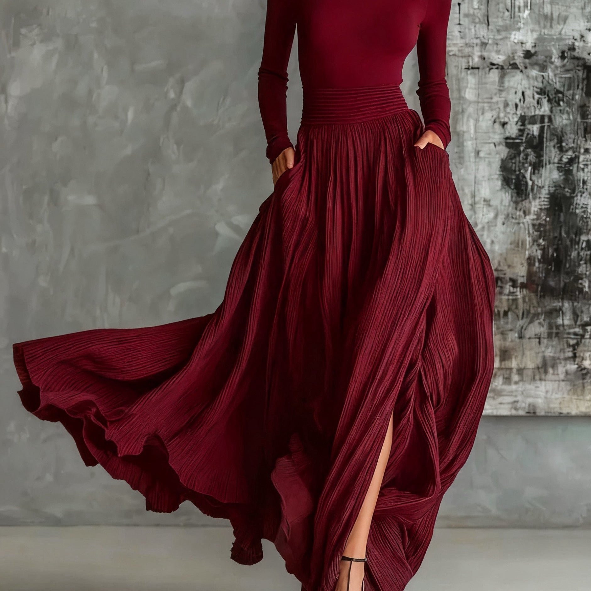 Eva™ || Elegante set met plissé rok