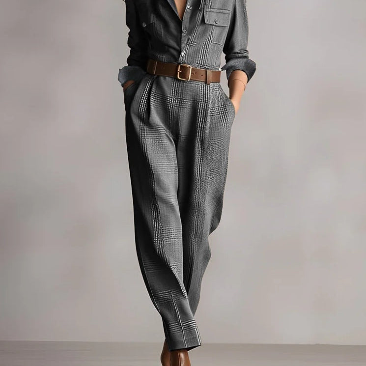 Anna™ || Geruite elegante jumpsuit