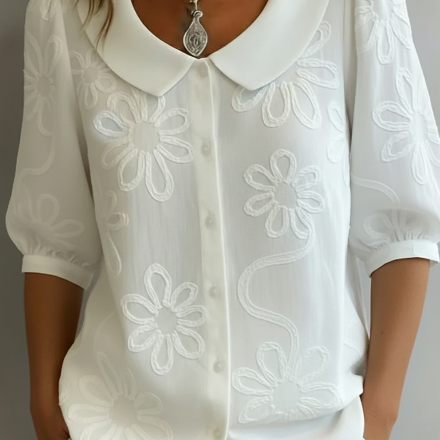 Aurélie™ — Lichte florale blouse met natuurlijke elegantie