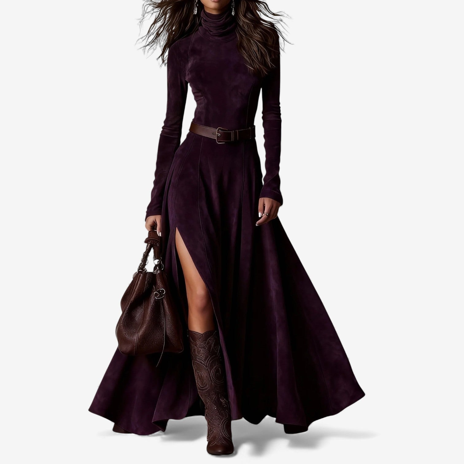 SANNE™ | Lange Jurk met Elegante Taille en Vloeiende Beweging voor Dag en Avond