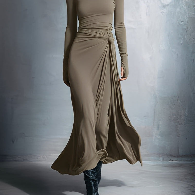 MARIT™ | Maxi Jurk met Tailleaccent en Vloeiende Elegantie voor Tijdloze Avonden